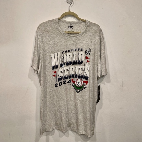 '47 2024 World Series Bound Men's New York Yankees Franklin T-Shirt Gray Tee XL - Picture 1 of 9